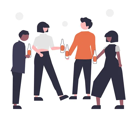 おしゃべりや食事を楽しむ