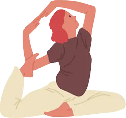 イラスト：ヨガをしている女性